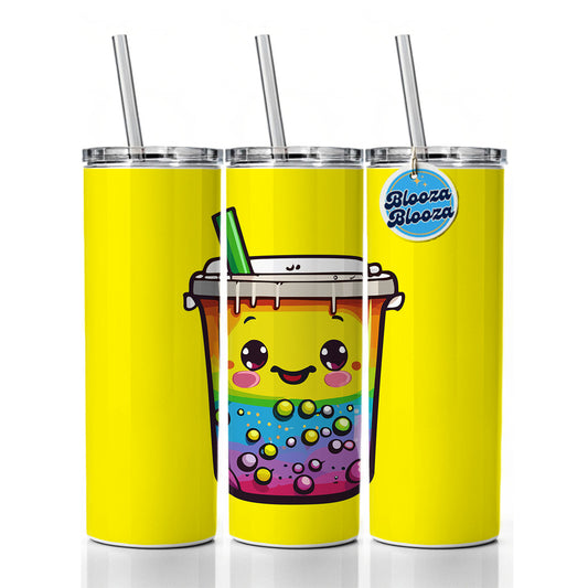 Boba Bubble Tea Rainbow Cute Skinny Tumbler 20oz with Straw Insulated Water Bottle Gift