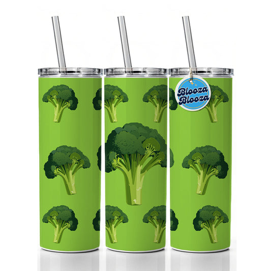 Broccoli Vegetable Vegan Vegetarian Skinny Tumbler 20oz with Straw Insulated Water Bottle Gift