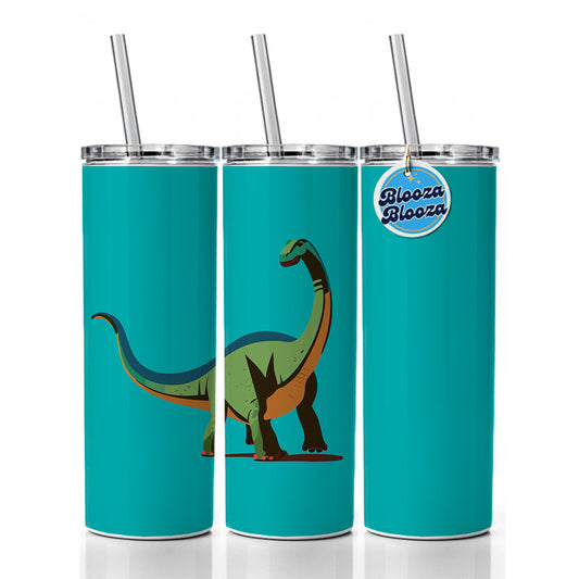 Brontosaurus Dinosaur Skinny Tumbler 20oz with Straw Insulated Water Bottle Gift
