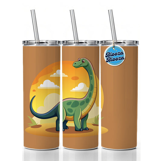 Brontosaurus Skinny Tumbler 20oz with Straw Insulated Water Bottle Gift