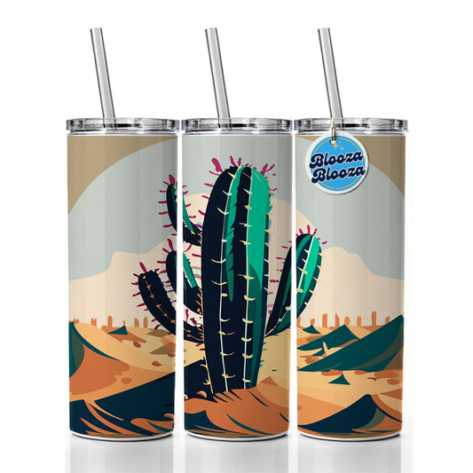 Cactus in the Desert Southwest Skinny Tumbler 20oz with Straw Insulated Water Bottle Gift