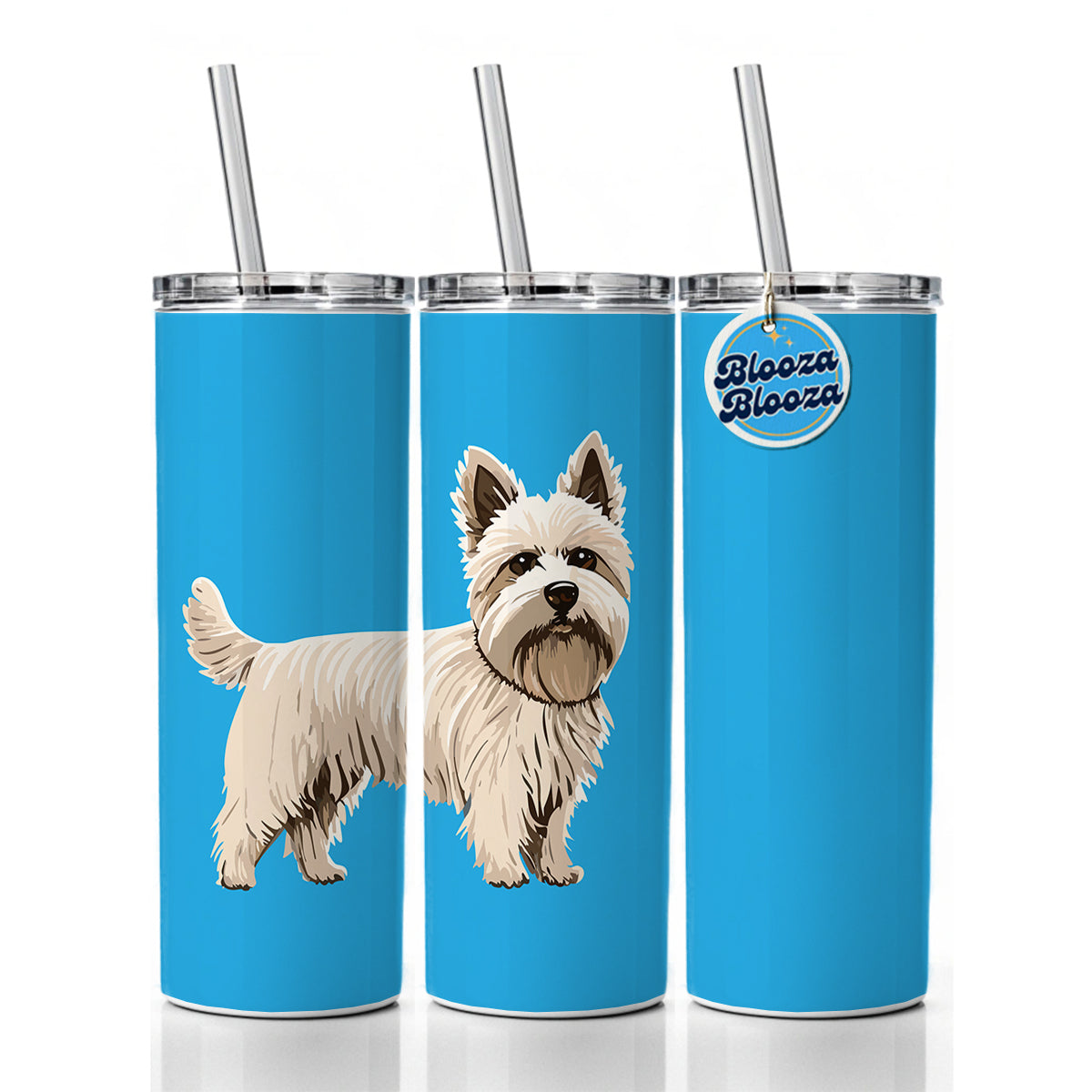 Cairn Terrier Dog Standing Skinny Tumbler 20oz with Straw Insulated Water Bottle Gift