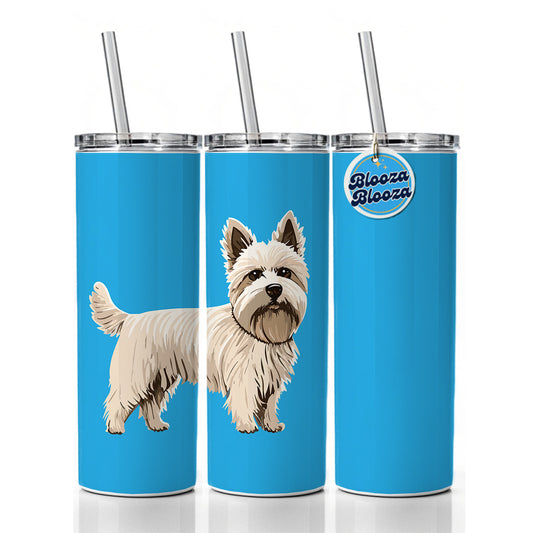 Cairn Terrier Dog Standing Skinny Tumbler 20oz with Straw Insulated Water Bottle Gift