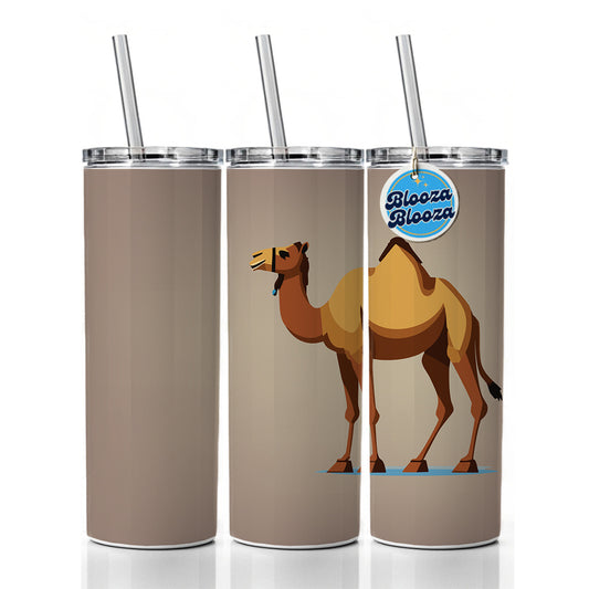 Camel Standing Skinny Tumbler 20oz with Straw Insulated Water Bottle Gift