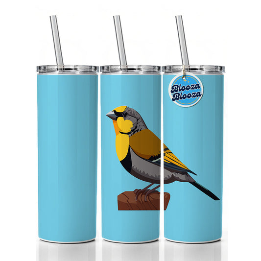 Canary Yellow Bird Skinny Tumbler 20oz with Straw Insulated Water Bottle Gift