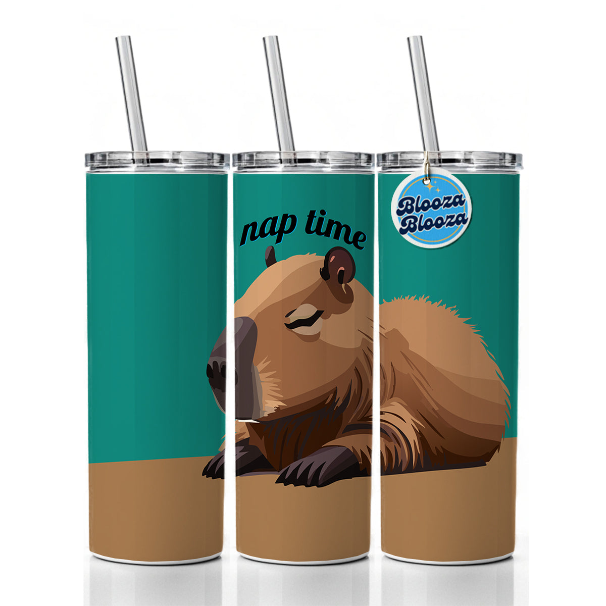 Capybara Nap Time Napping Sleeping Tired Skinny Tumbler 20oz with Straw Insulated Water Bottle Gift