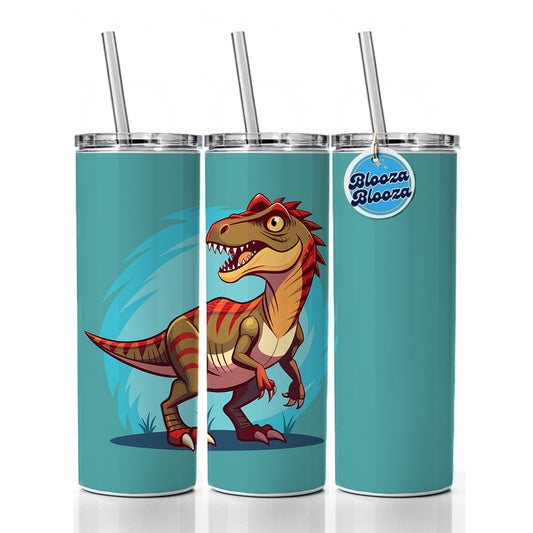 Carnotaurus Dinosaur Skinny Tumbler 20oz with Straw Insulated Water Bottle Gift