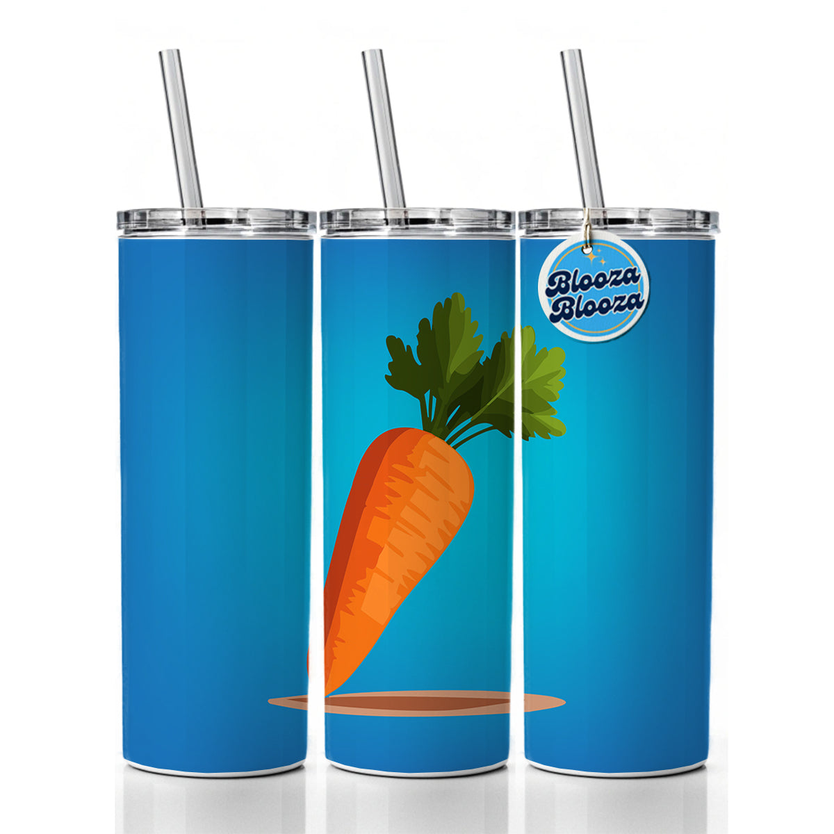 Carrot Cute Vegetable Vegetarian Vegan Skinny Tumbler 20oz with Straw Insulated Water Bottle Gift