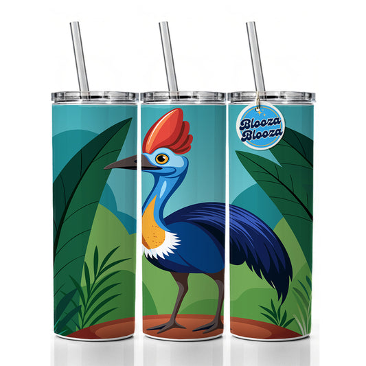 Cassowary Flightless Bird Australian Skinny Tumbler 20oz with Straw Insulated Water Bottle Gift