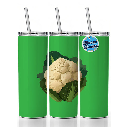 Cauliflower Vegetable Skinny Tumbler 20oz with Straw Insulated Water Bottle Gift