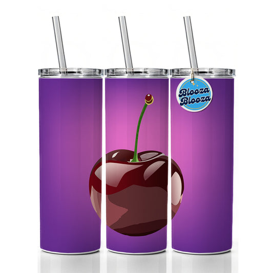Cherry Fruit Skinny Tumbler 20oz with Straw Insulated Water Bottle Gift