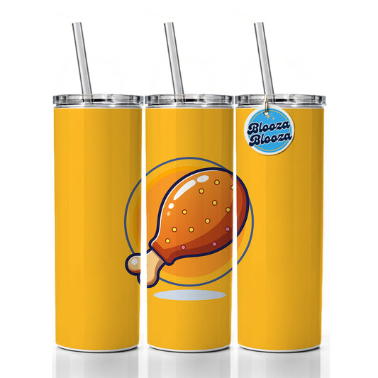 Chicken Drumstick Skinny Tumbler 20oz with Straw Insulated Water Bottle Gift