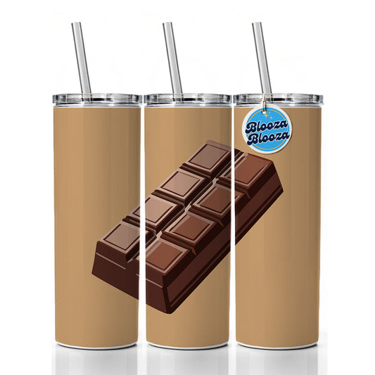 Chocolate Bar Candy Skinny Tumbler 20oz with Straw Insulated Water Bottle Gift