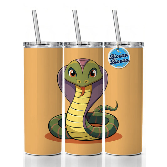 Cobra Snake Cute Skinny Tumbler 20oz with Straw Insulated Water Bottle Gift