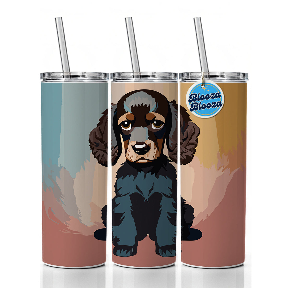 Cocker Spaniel Dark Sitting Skinny Tumbler 20oz with Straw Insulated Water Bottle Gift