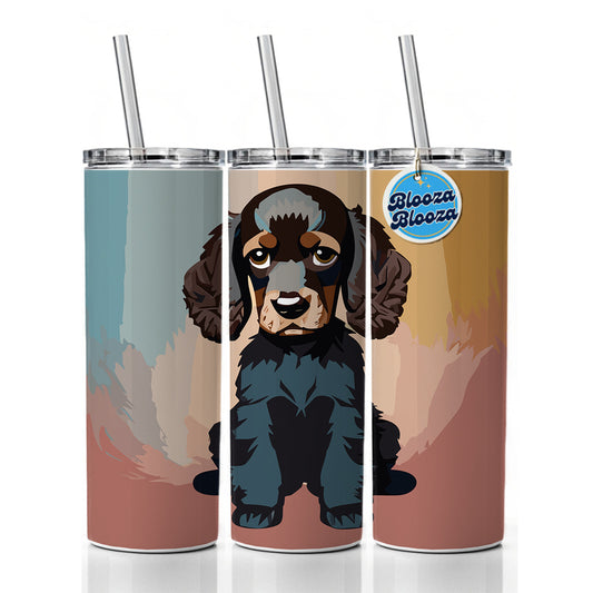 Cocker Spaniel Dark Sitting Skinny Tumbler 20oz with Straw Insulated Water Bottle Gift