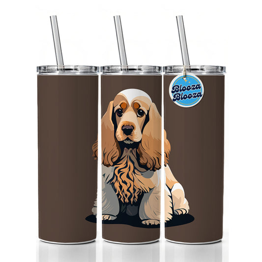 Cocker Spaniel Sitting Skinny Tumbler 20oz with Straw Insulated Water Bottle Gift