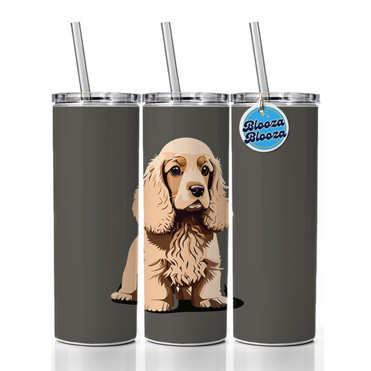 Cocker Spaniel Standing Skinny Tumbler 20oz with Straw Insulated Water Bottle Gift