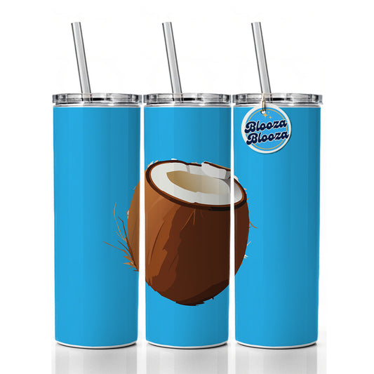 Coconut Tropical Fruit Skinny Tumbler 20oz with Straw Insulated Water Bottle Gift