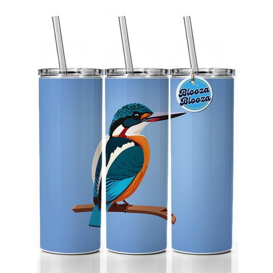 Common Kingfisher Bird Skinny Tumbler 20oz with Straw Insulated Water Bottle Gift