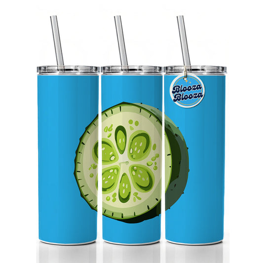 Cucumber Slice Vegetable Skinny Tumbler 20oz with Straw Insulated Water Bottle Gift