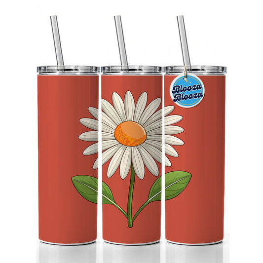 Daisy Flower Cute Skinny Tumbler 20oz with Straw Insulated Water Bottle Gift
