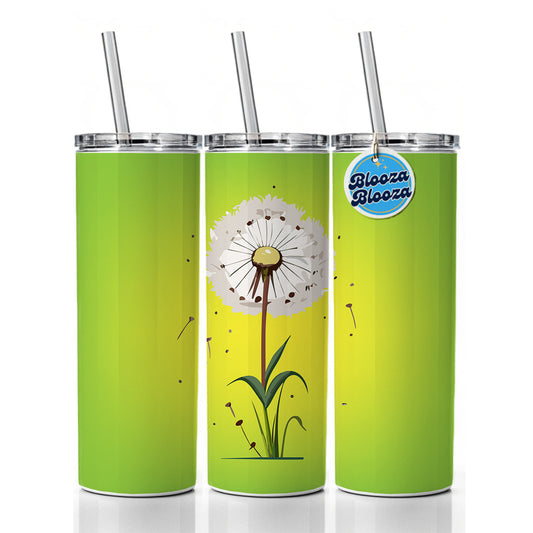 Dandelion Weed Flower Skinny Tumbler 20oz with Straw Insulated Water Bottle Gift