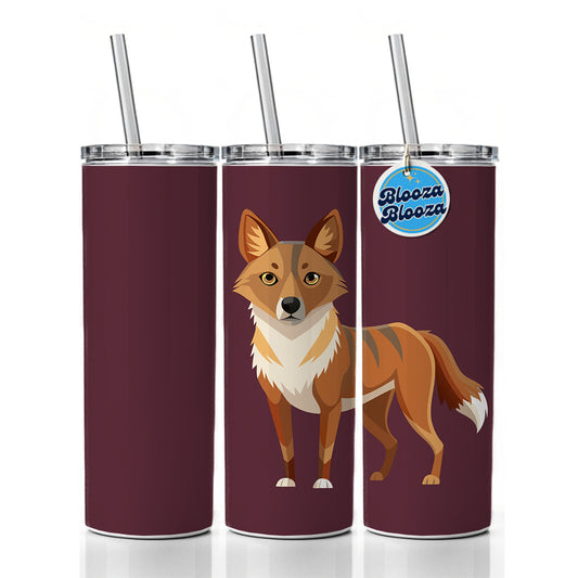 Dingo Australian Dog Animal Skinny Tumbler 20oz with Straw Insulated Water Bottle Gift