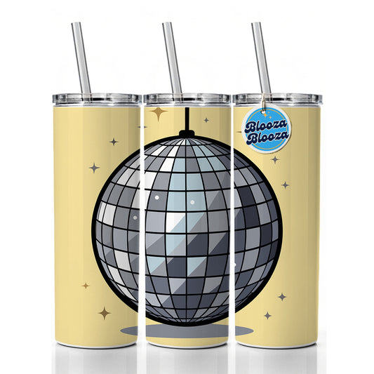 Disco Ball Skinny Tumbler 20oz with Straw Insulated Water Bottle Gift