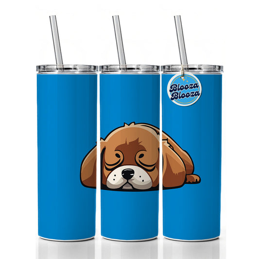Dog Puppy Napping Sleeping Cute Skinny Tumbler 20oz with Straw Insulated Water Bottle Gift