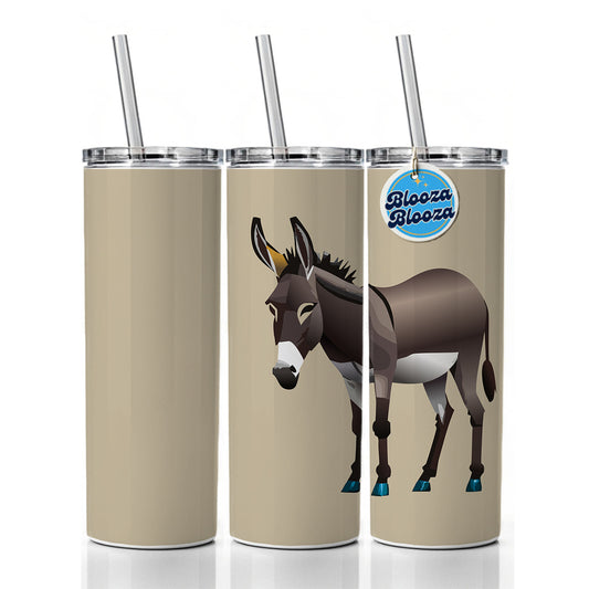 Donkey Standing Skinny Tumbler 20oz with Straw Insulated Water Bottle Gift