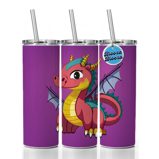 Dragon Colorful Skinny Tumbler 20oz with Straw Insulated Water Bottle Gift
