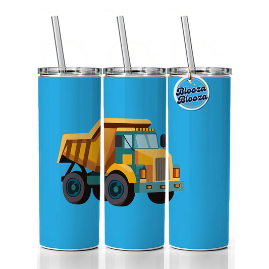 Dump Truck Cute Skinny Tumbler 20oz with Straw Insulated Water Bottle Gift
