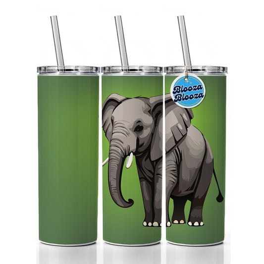Elephant with Tusks Majestic Skinny Tumbler 20oz with Straw Insulated Water Bottle Gift