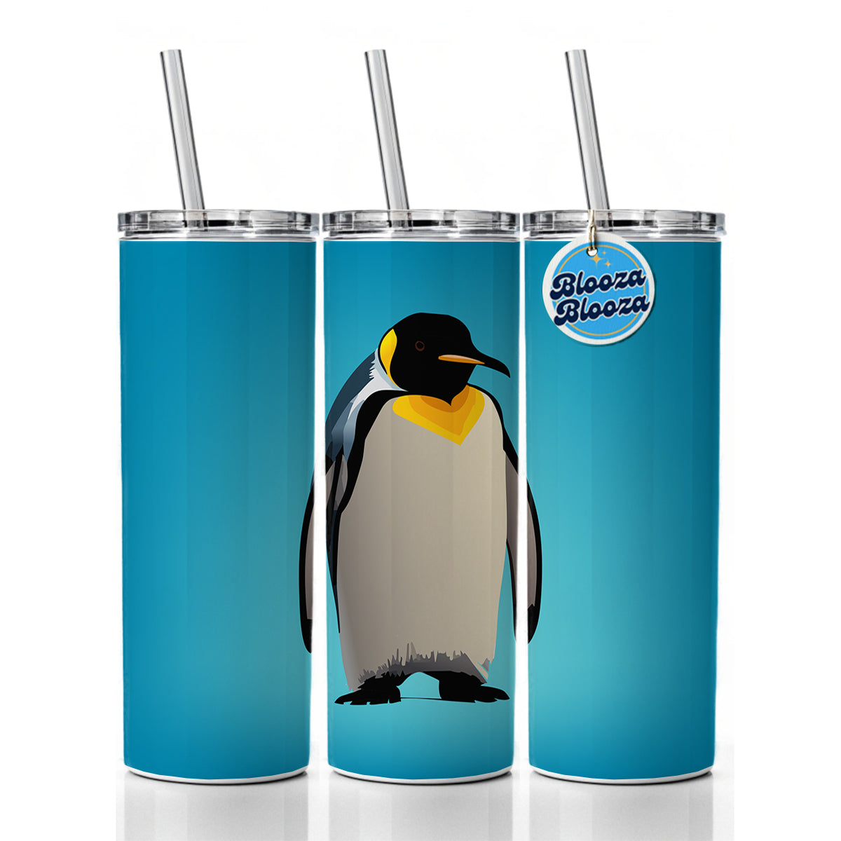 Emperor Penguin Skinny Tumbler 20oz with Straw Insulated Water Bottle Gift