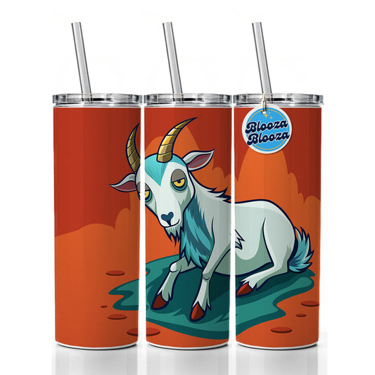 Fainting Goat Funny Skinny Tumbler 20oz with Straw Insulated Water Bottle Gift