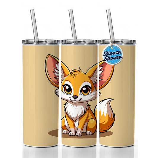 Fennec Fox Cute Skinny Tumbler 20oz with Straw Insulated Water Bottle Gift