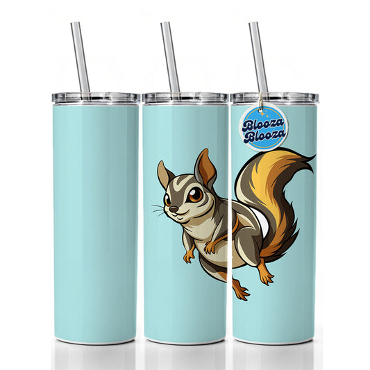 Flying Squirrel Skinny Tumbler 20oz with Straw Insulated Water Bottle Gift