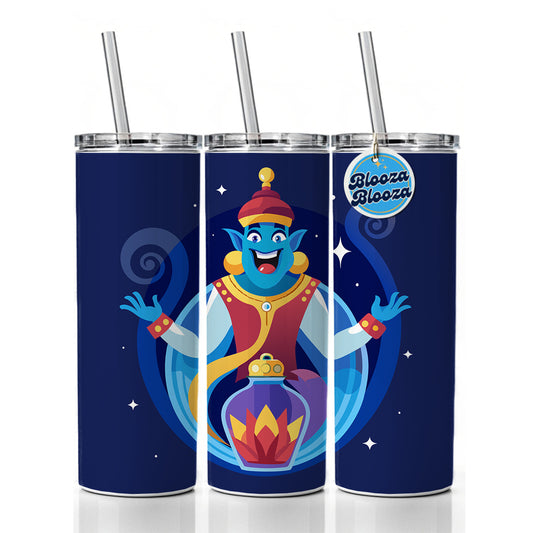 Genie and Bottle Cute Skinny Tumbler 20oz with Straw Insulated Water Bottle Gift