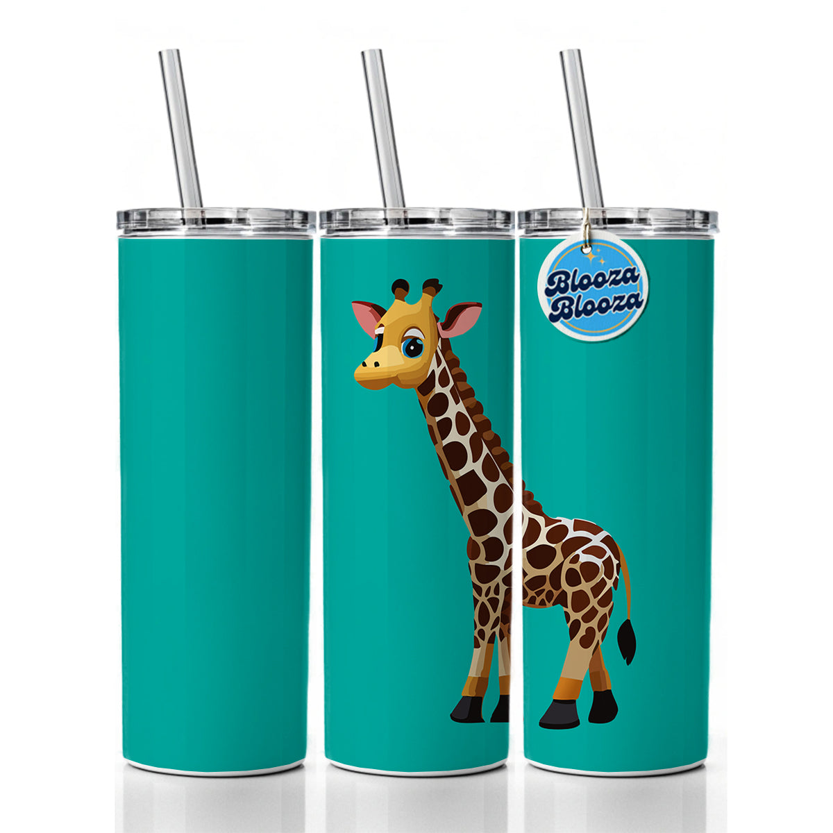 Giraffe Standing Cute Baby Skinny Tumbler 20oz with Straw Insulated Water Bottle Gift