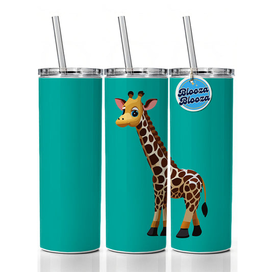 Giraffe Standing Cute Baby Skinny Tumbler 20oz with Straw Insulated Water Bottle Gift
