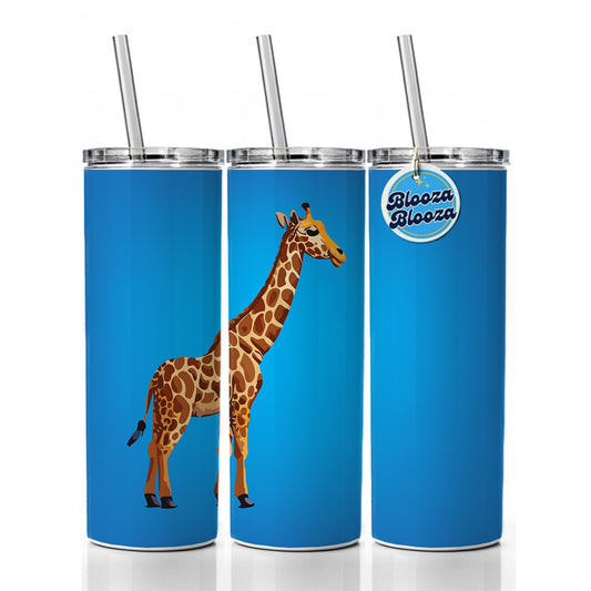 Giraffe Watercolor Skinny Tumbler 20oz with Straw Insulated Water Bottle Gift