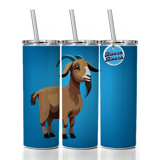 Goat Standing Cute Skinny Tumbler 20oz with Straw Insulated Water Bottle Gift