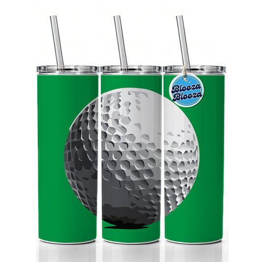 Golf Ball Golfing Sport Skinny Tumbler 20oz with Straw Insulated Water Bottle Gift