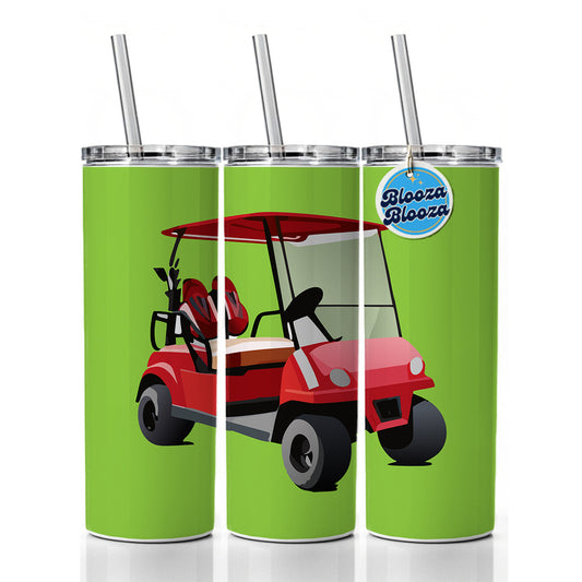 Golf Cart Red Golfing Sport Skinny Tumbler 20oz with Straw Insulated Water Bottle Gift