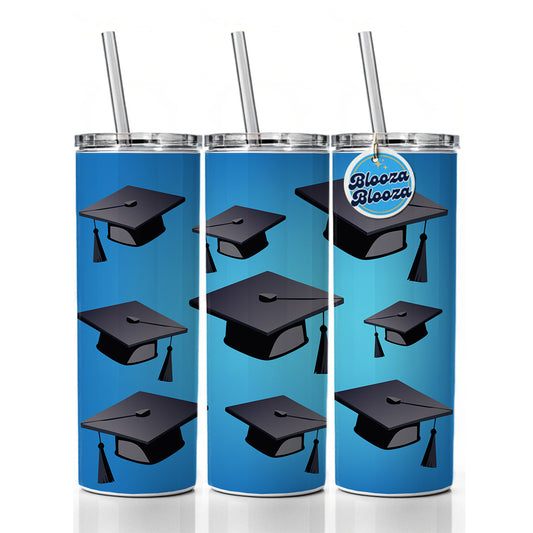Graduation Cap Graduate Hat Skinny Tumbler 20oz with Straw Insulated Water Bottle Gift