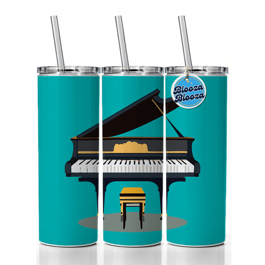 Grand Piano Music Musician Skinny Tumbler 20oz with Straw Insulated Water Bottle Gift