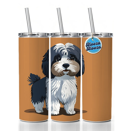 Havanese Dog Standing Skinny Tumbler 20oz with Straw Insulated Water Bottle Gift