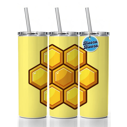 Honeycomb Elegant Skinny Tumbler 20oz with Straw Insulated Water Bottle Gift