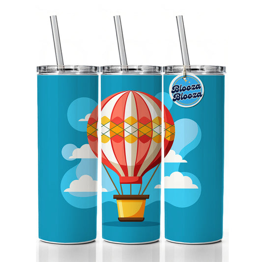 Hot Air Balloon in Sky Skinny Tumbler 20oz with Straw Insulated Water Bottle Gift
